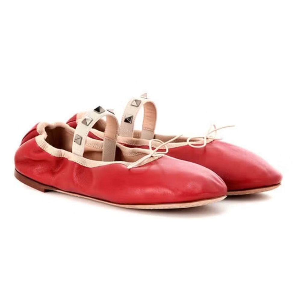 Valentino
Rockstud Accents red Leather Mary Jane Flats - Picture 3 of 6